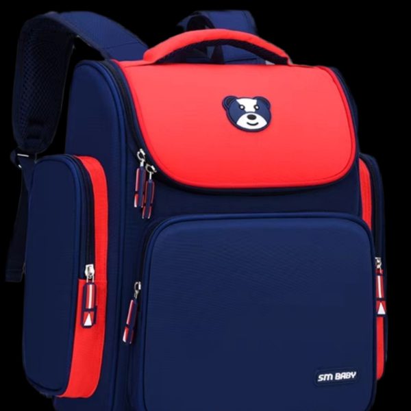 Primary School Bag - Navy / Red