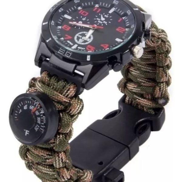 Men's Bracelet Watch Thermometer Whistle Compass