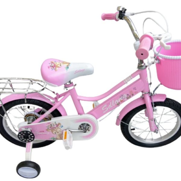 12 / 14 / 16 inch Bicycles for Girls Pink with Rabbit seat and side wheels - 5 years