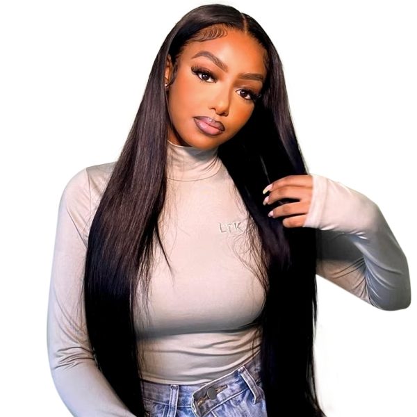 Golden Perfect Glueless Straight Wigs-Brazilian Hair 13x4 Lace Frontal Wig - 10'