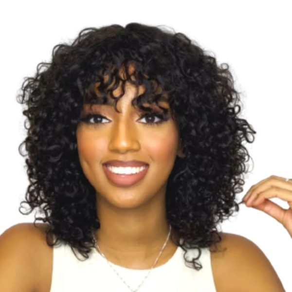 Brazilian Curly Fringe Wig, Jerry Curls Fringe Wig.