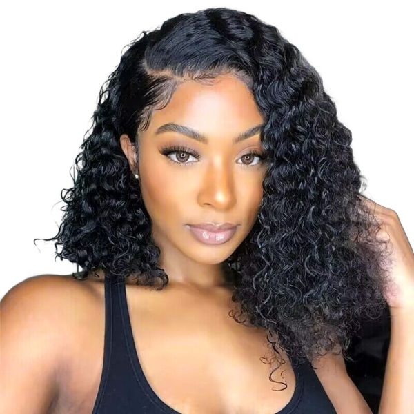 VSP 13AGlueless Brazilian Bob Curly Weave Frontal Wig14"-13x4 Full Frontal