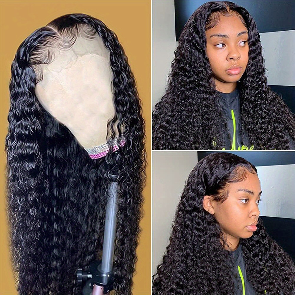 150 density 4x1 lace front human hair wig deep wave lace front human hair wigs for women deep curly with baby hair brazilian human hair wigs details 1
