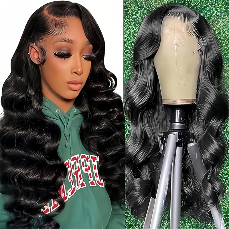200 long hd body wavy lace front wig wavy human hair wig full 13x4 hd lace body wavy lace front wig for women pre brazilian body wavy wig for girls ear to middle part of ear lace front human hair wig with no baby hair best for christmas details 3