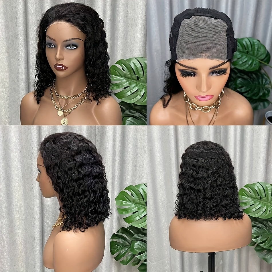 glueless 4x4 wig deep wave human hair wig 4x4 transparent lace frontal wigs glueless wigs human hair for women free part brazilian human hair curly wigs 150 details 8