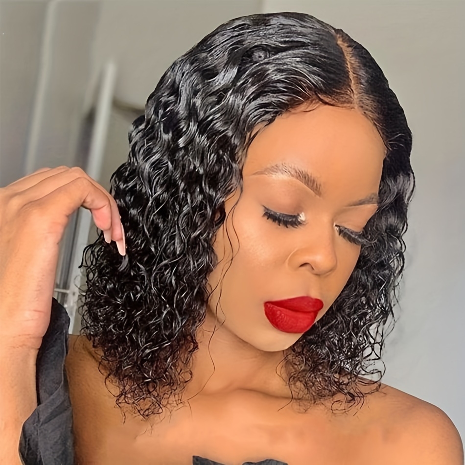 glueless 4x4 wig deep wave human hair wig 4x4 transparent lace frontal wigs glueless wigs human hair for women free part brazilian human hair curly wigs 150 details 4