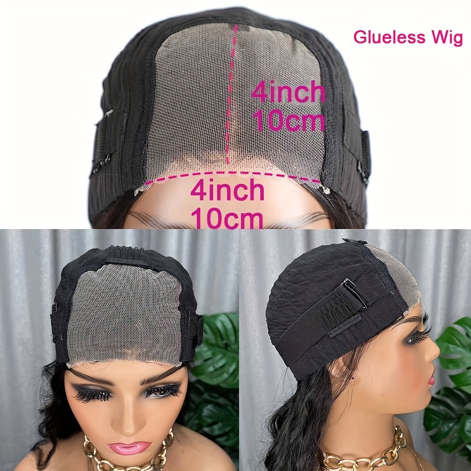 glueless 4x4 wig deep wave human hair wig 4x4 transparent lace frontal wigs glueless wigs human hair for women free part brazilian human hair curly wigs 150 details 3