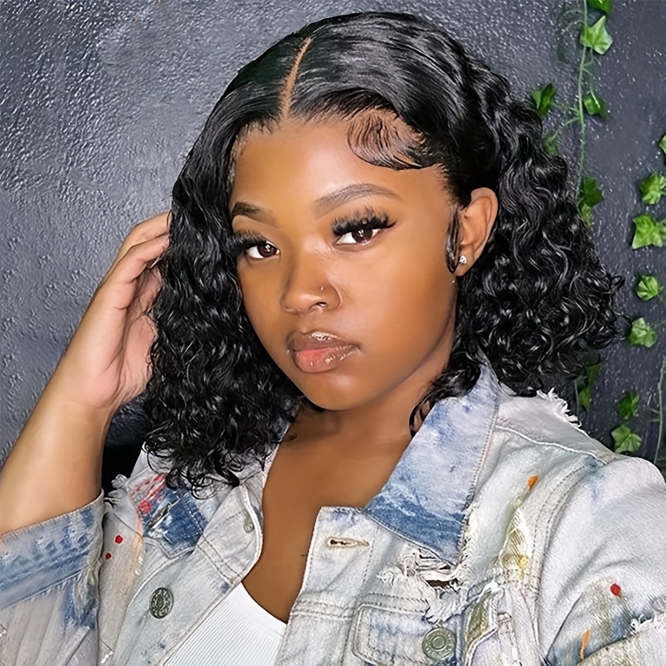 glueless 4x4 wig deep wave human hair wig 4x4 transparent lace frontal wigs glueless wigs human hair for women free part brazilian human hair curly wigs 150 details 6