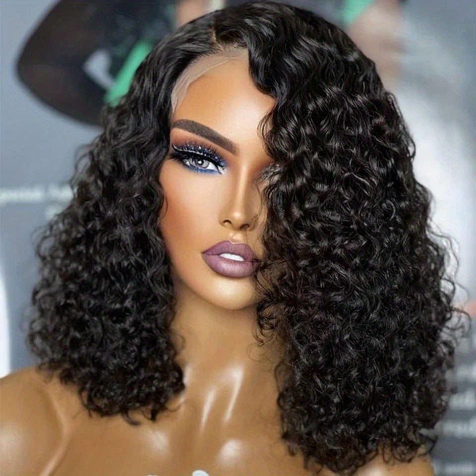 short bob wig wet and wavy water wave 4x4 lace closure wig brazilian transparent lace frontal human hair wigs for women 150 density 4 4 lace wig details 1