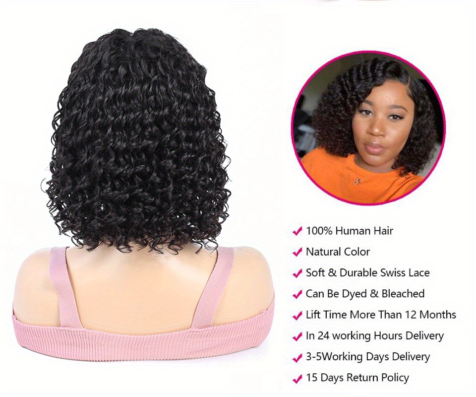short bob wig wet and wavy water wave 4x4 lace closure wig brazilian transparent lace frontal human hair wigs for women 150 density 4 4 lace wig details 4