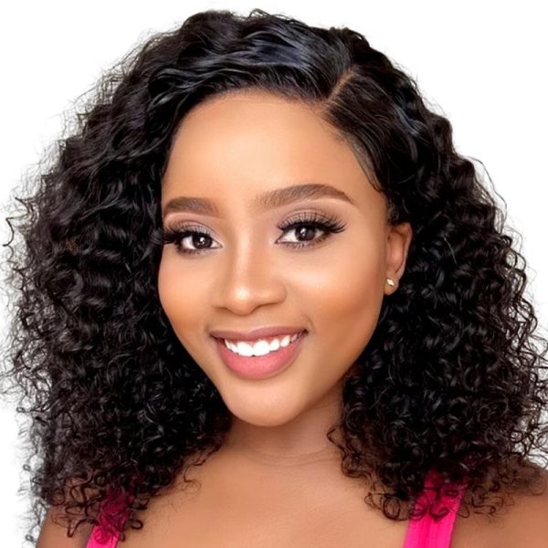 VSP 12" Loose Curly Glueless Wig-13x4 Lace Front Brazilian Hair Bob Wigs