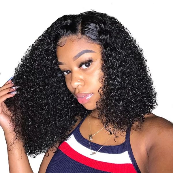 Golden Perfect Brazilian Hair Full Frontal Wig-Loose Curly Glueless 12Inch