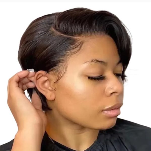 VSP Brazilian Hair Glueless Pixie Cut Wigs-Side Part Short Bob Straight Wig
