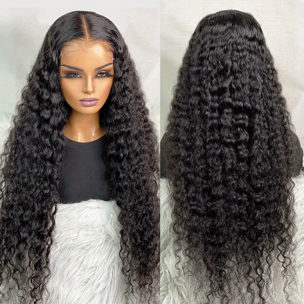  brazilian deep wave frontal wig transparent lace front wig hairline t part lace wig curly human hair wigs for women 150 density 13 2 lace wig details 2