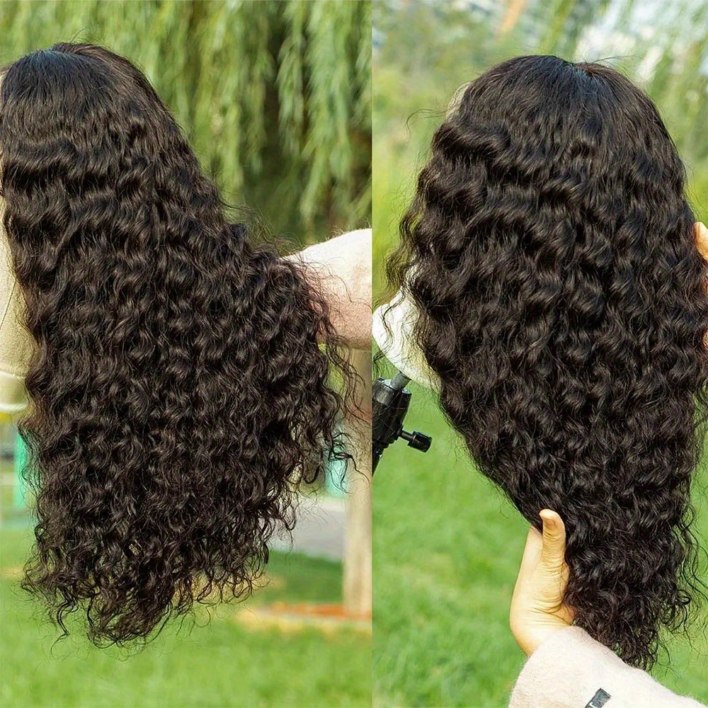  brazilian deep wave frontal wig transparent lace front wig hairline t part lace wig curly human hair wigs for women 150 density 13 2 lace wig details 5