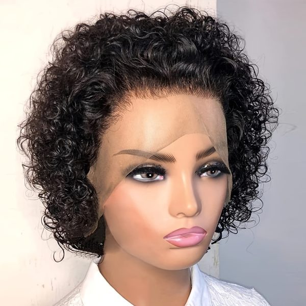 15.24 Cm Short Curly Lace Front Wigs Human Hair 13X1 Pixie Cut Short Curly Human Hair Wigs Pixie Cut HD Lace Front Wigs Plucked Bleached Knots Short Wigs For Women Human Hair