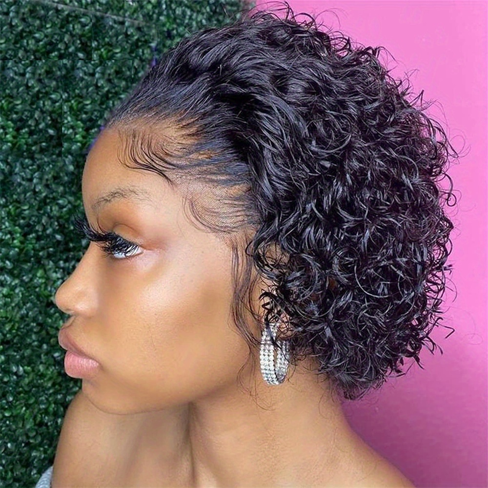 6 inch short curly lace front wigs human hair 13x1 cut short curly human hair wigs lace front wigs knots short wigs for women human hair details 3