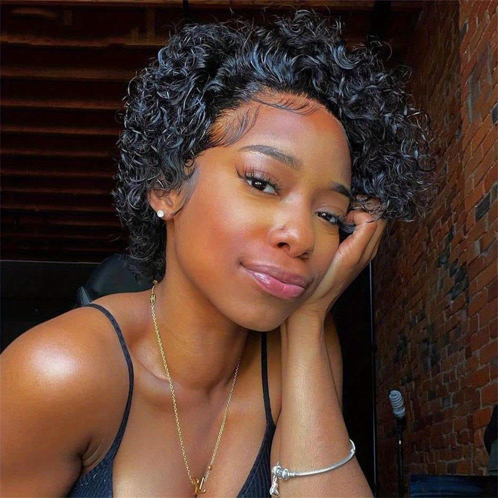 6 inch short curly lace front wigs human hair 13x1 cut short curly human hair wigs lace front wigs knots short wigs for women human hair details 7
