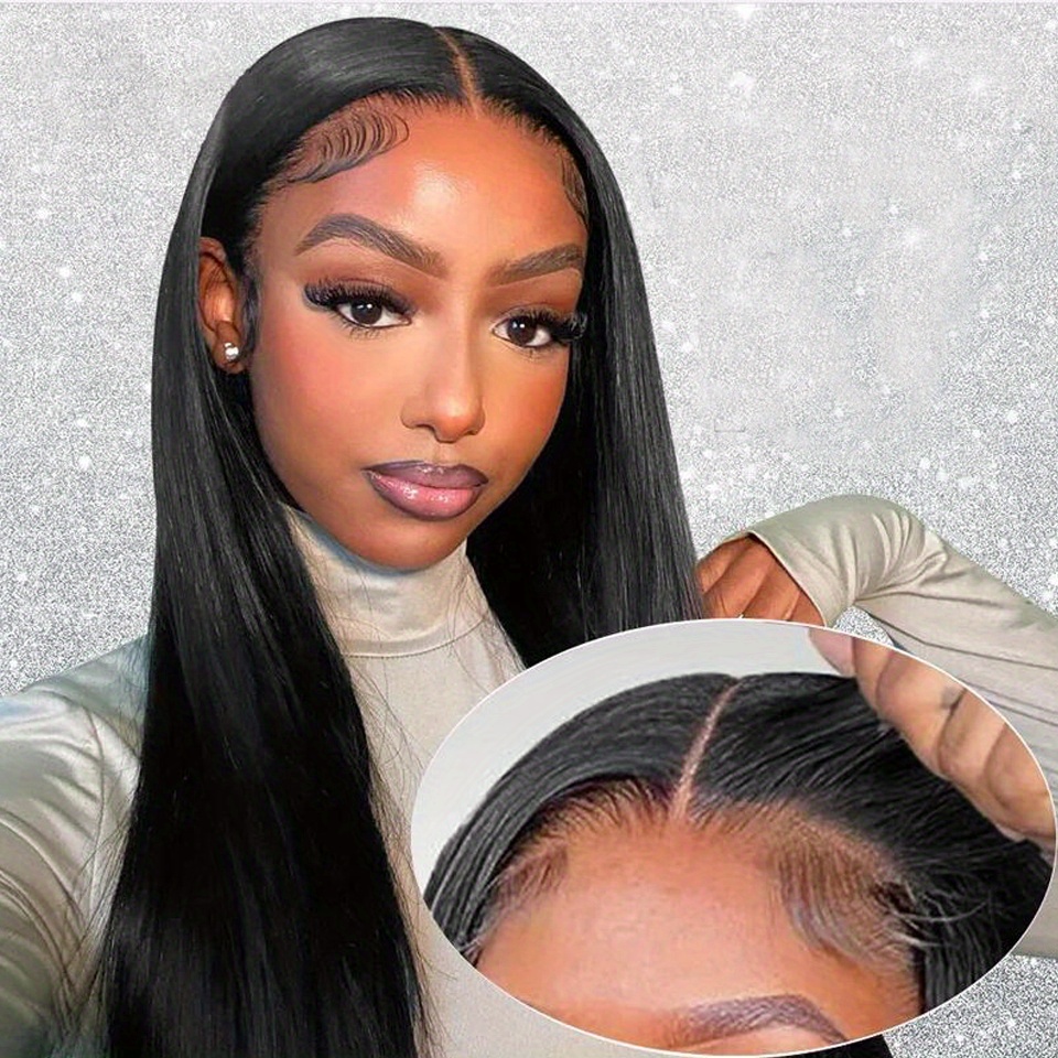 less wigs human hair pre cut lace for beginners 4x4 hd lace closure wigs 180 density straight human hair wigs for women no no gel lace front wig details 5