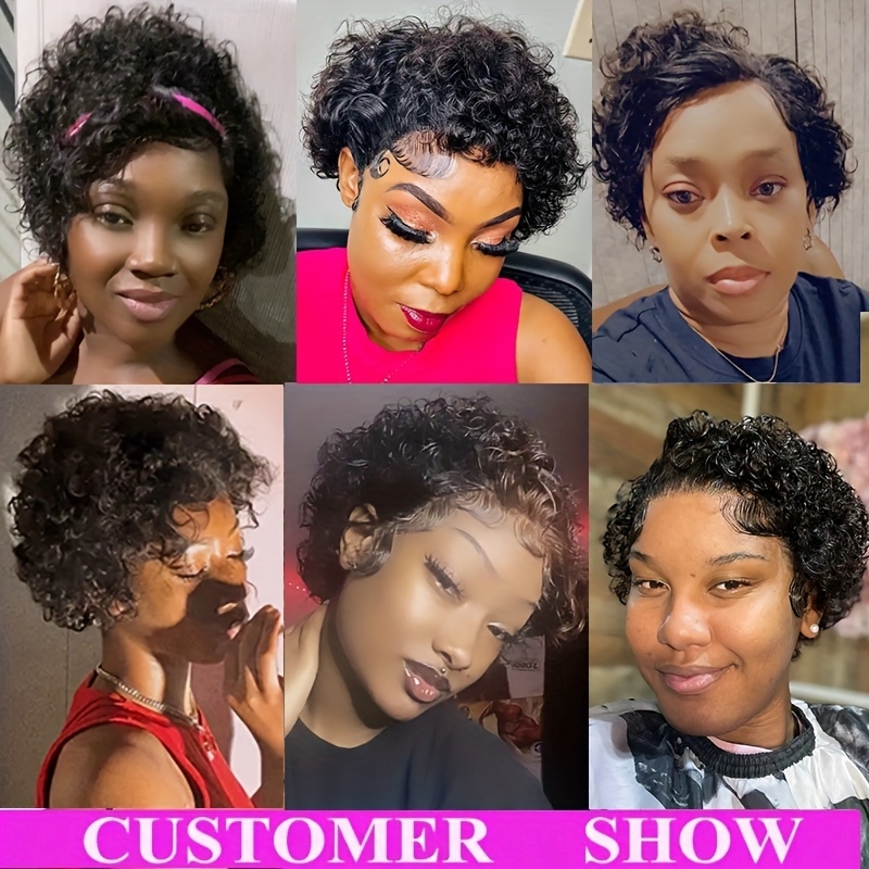 180 density 13x1 lace front human hair wig short curly lace front wigs 13x1 brazilian water wave human hair wigs cut transparent lace front wigs for women details 6