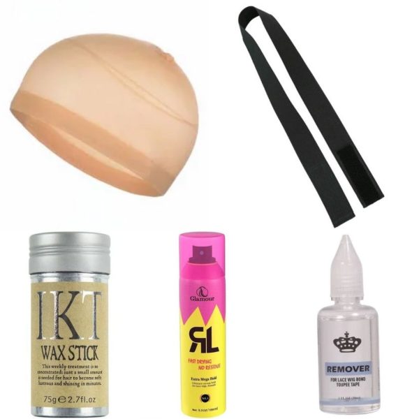 Elastic Melt Bend,Wig Cap,Wax Stick ,Glamour Freeze Spray And Remover
