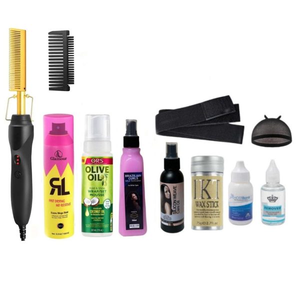 Front Lace Wigs High Quality Hot Comb Installation Kit With Glamour