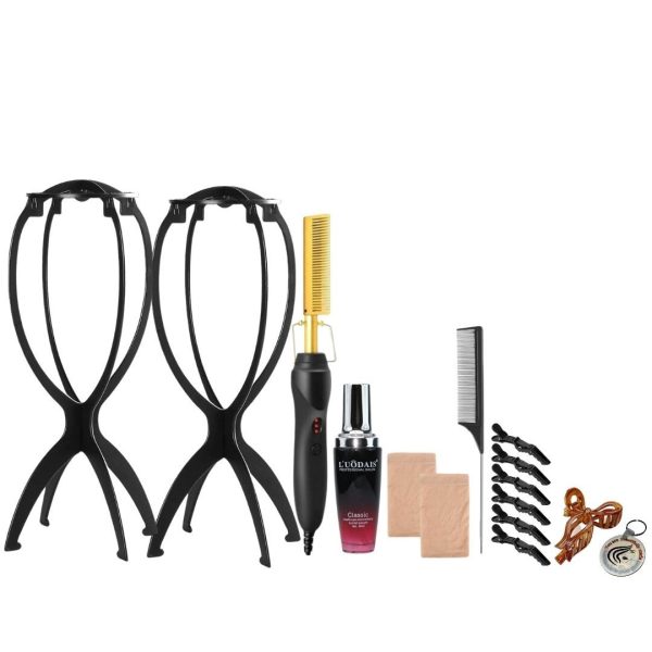 Hot Comb, Wig Stands, Hair Serum Oil, Hair Clips, Wig Caps, Comb & Keyholder