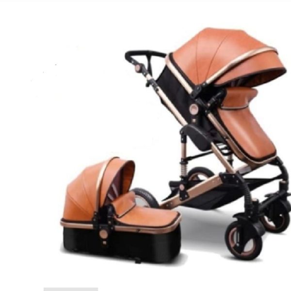 Belecoo Baby Stroller Luxury Travel System 2 in 1 - PU Brown