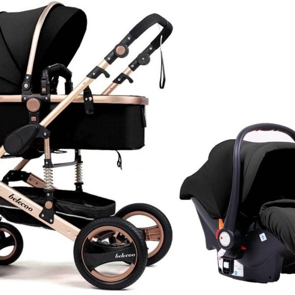 Toltand Belecoo stroller 3 in 1 Foldable Baby Pram - Black