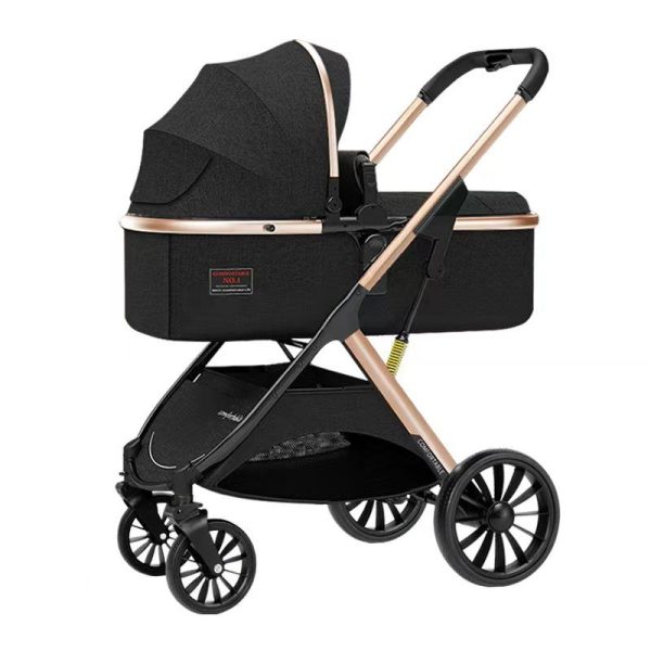 Baby Links Luxurious 2 in 1 baby Stroller - Black and Gold