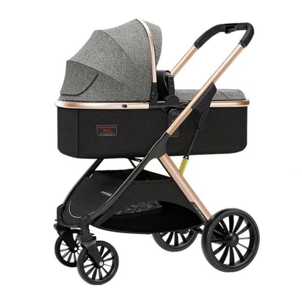 Baby Links Luxurious 2 in 1 baby Stroller - Grey and Gold