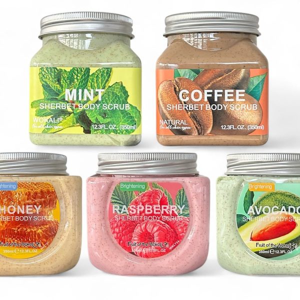 Set of 5 - Wokali Natural Sherbet Brightening Deep Exfoliating Body Scrubs