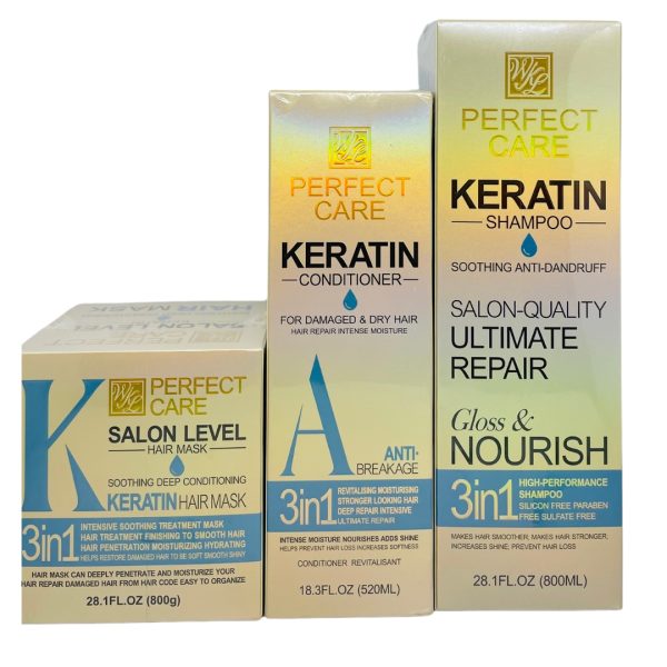Perfect Care Keratin Care Shampoo, Conditoner & Mask Set