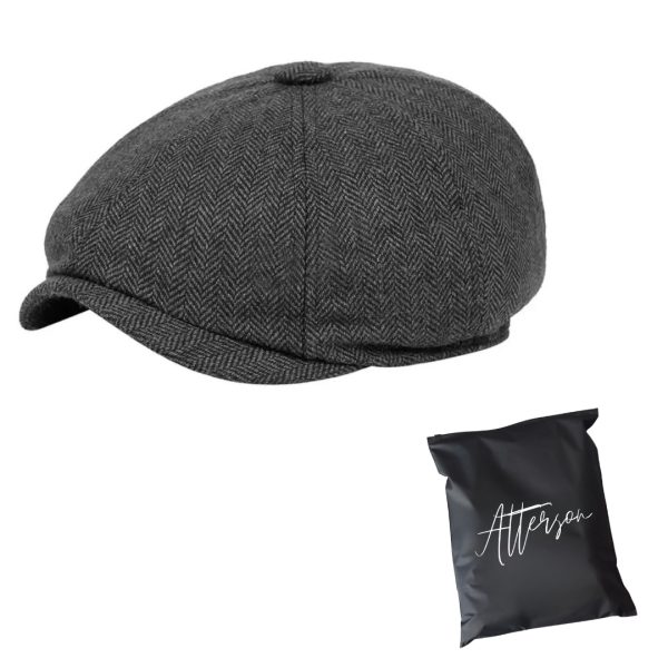 Peaky Newsboy Irish Style Fuller Fit Wool Blend Tweed Peak Cap - Adjustable