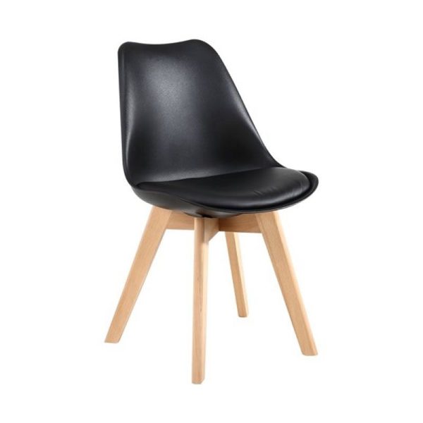 Classy Padded PU Leather Chair - Black