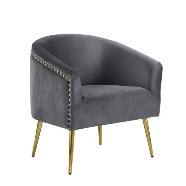 Amanda-Armed Contour Upholstered Barrel Chair - Black