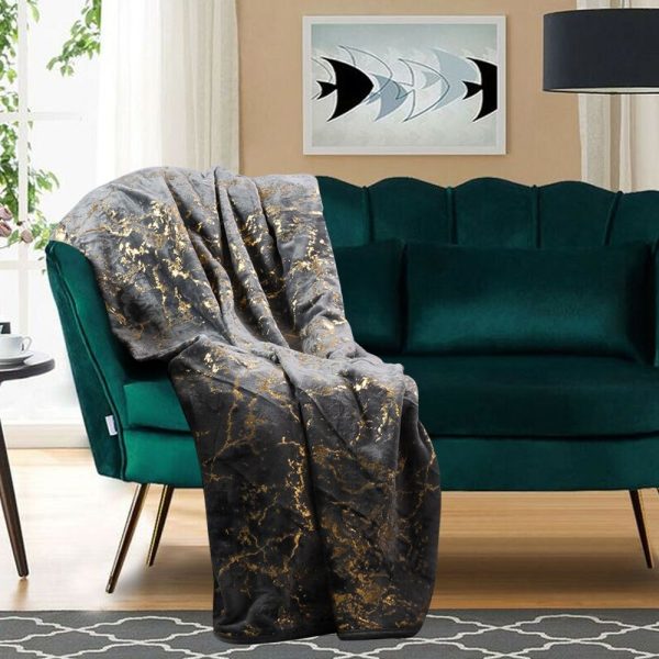 Throw Fleece Blanket - Black