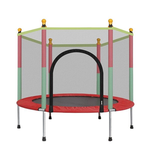 KIDS Trampoline With Fence- Jumping Bounce Bed With Protecting Wire Net