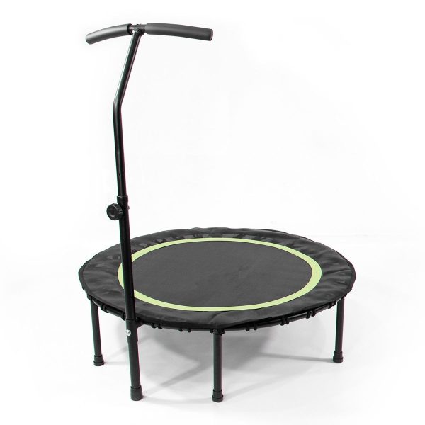 40" Fitness Trampoline with Adjustable Handle Bar Stable Rebounder Exercise - Green, Black