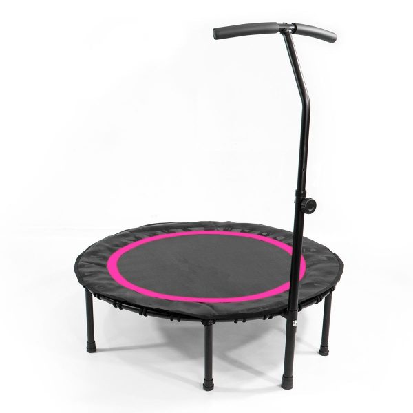 40" Fitness Trampoline with Adjustable Handle Bar Stable Rebounder Exercise - Pink, Black