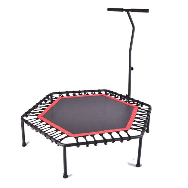 JumpeRoo 129cm Hexagon Rebound Trampoline with Handlebar - Adjustable