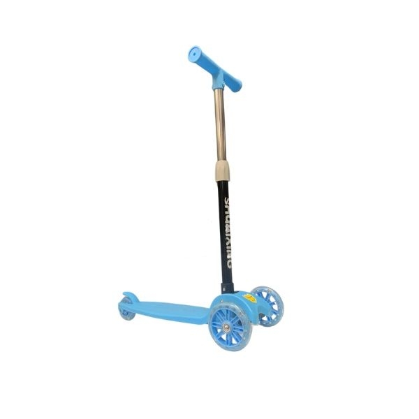 Kids 3 Wheel Push Scooter With Light Up Wheels - Blue
