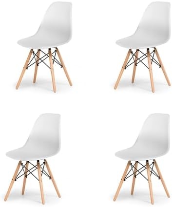 Smte-Pack Of 4 Multi-Use Stylish Design Nordic Eames Chairs Set - White