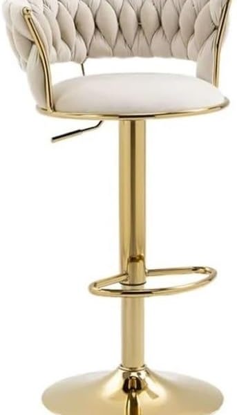 luxury Velvet Bar Stools Stoolsfor Kitchen Restaurants Bar Designer Style Great for Breakfast Kitchen or Pub Barstools (cream)