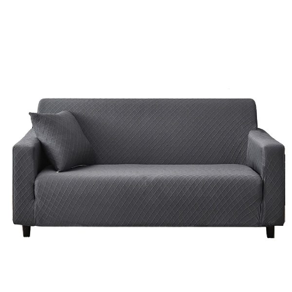 Washable 3.2.1 Seater - The Hub - Stretch Jacquard Couch Covers - Dark Grey
