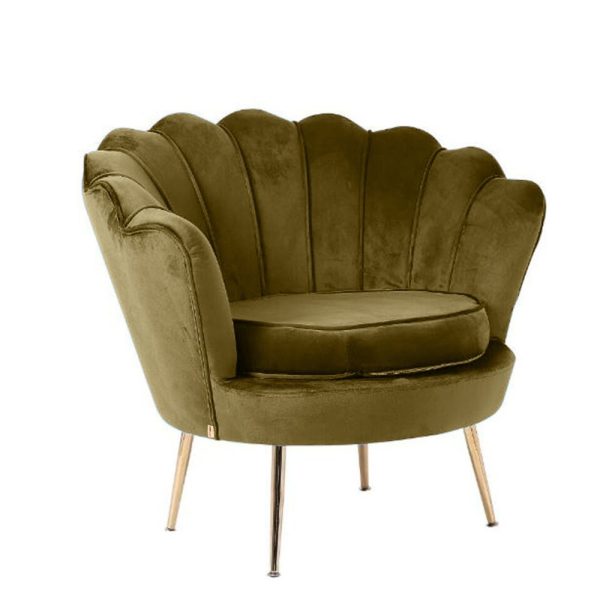 Designer Concepts Tulip Single Seater Velvet Couch - Brown