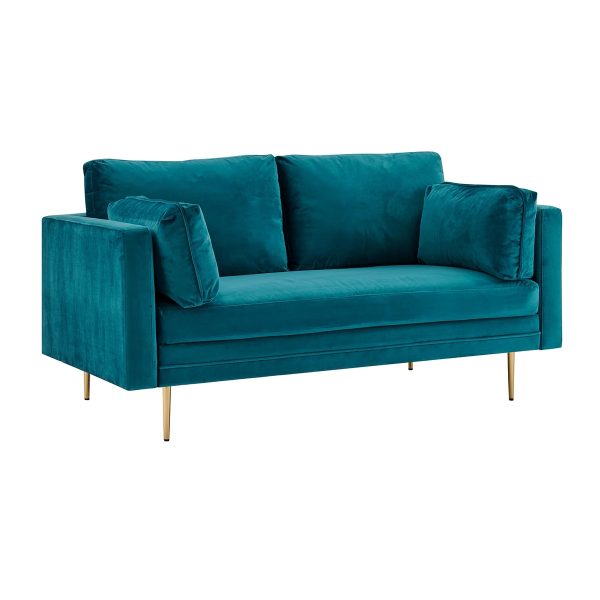 Paige Velvet 2 Seater Sofa - Blue