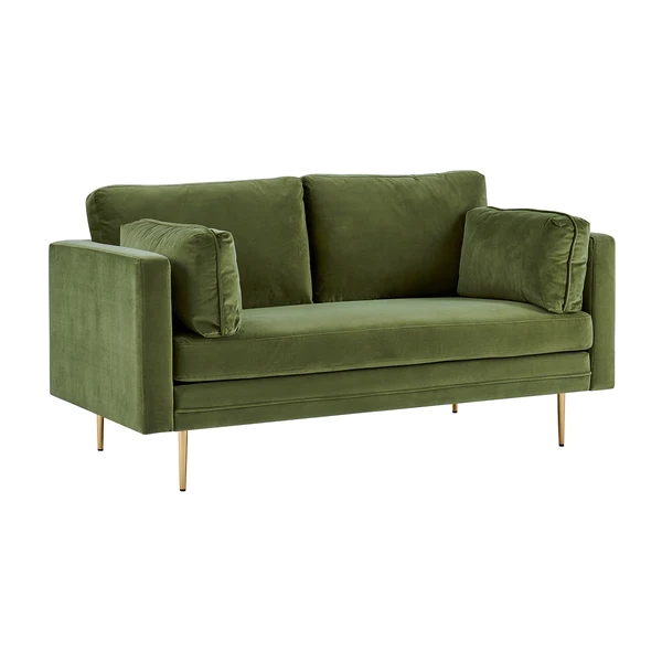 Paige Velvet 2 Seater Sofa - Green
