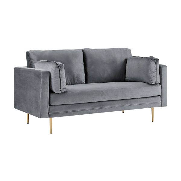 Paige Velvet 2 Seater Sofa - Grey
