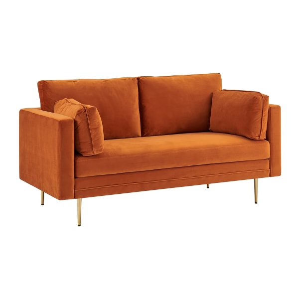 Paige Velvet 2 Seater Sofa - Orange